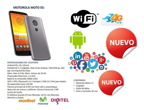 Motorola Moto E5. 16gb Mem.int. 2gb Mem.ram. Cam 8mp. Nuevo