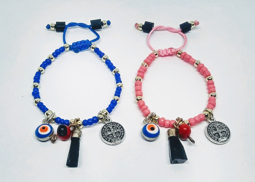 Pulsera Contra De Proteccion Niños Mostacilla Ojo Turco