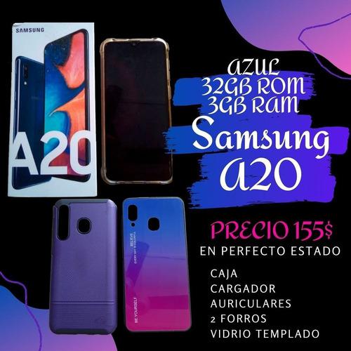 Samsung A20 Azul Como Nuevo (155v)