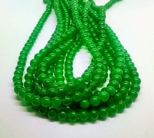 Tira 62 Piedras Jade Verde Esmeralda 6 Mm