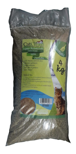 Arena Para Gatos Catclean Super Premium 4kg Con Zeolita