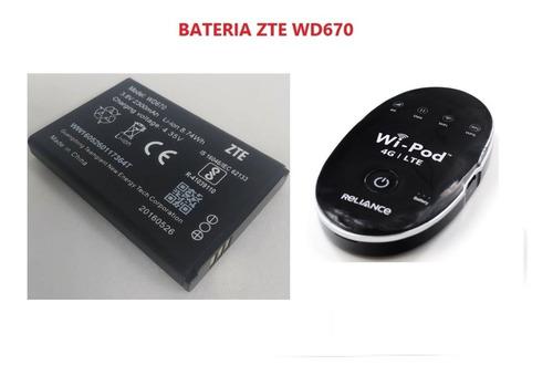 Batería WiPod Zte Wd670 10 Vrds Nueva Tienda Física