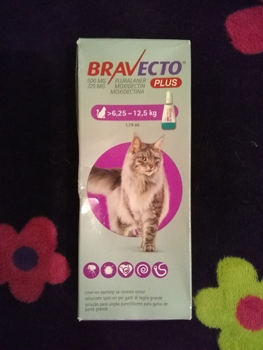 Bravecto Plus Para Gato 6,25 Kilos A 12,5 Kilos (45verdes)