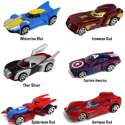 Carrito Hotwheels Avengers Carro Hot Wheels Para Niños Set