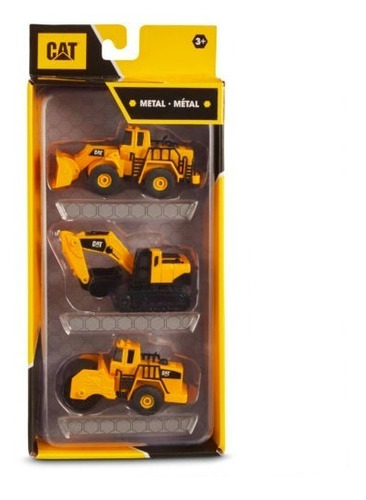 Carritos De Metal 3 Pack Caterpillar Juguete Cat Original