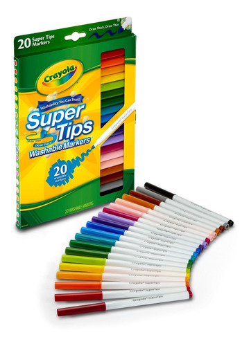 Crayola 20 Marcadores Lavables Super Tips Para Niños