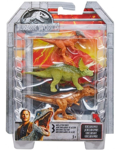 Dinosaurios Jurassic World Mini 3 Pack Juguetes Niños