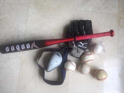 Kit Béisbol Infantil: Guante Mízuno,bate,batera,pelotas...