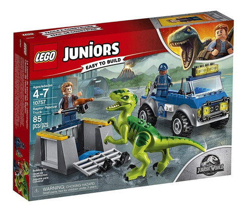 Lego Juniors Jurassic World  Raptor Rescue Truck 85 Pzs