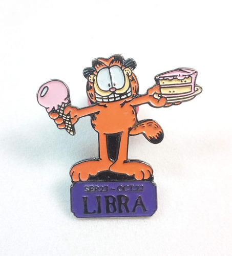 Pin Gato Garfield Signo Libra Metalico