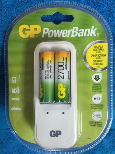 Cargador Bateria Gp Powerbank 2 Aa /aaa Nimh + 2 Aa  Mah