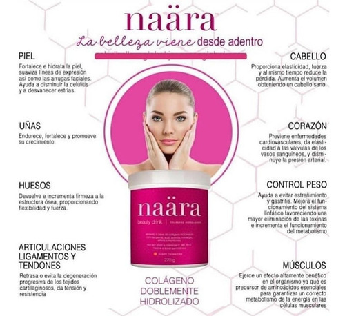 Colageno Doble Hidrolizado Naara 30.$ Jeunesse 270grs