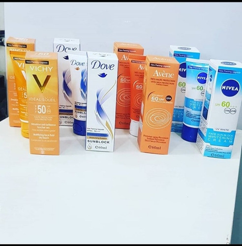 Protector Solar Facial Vichy, Avene, Nivea, Dove 3 Unidades