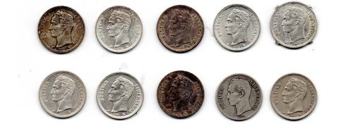 1 Bolivar Plata Monedas Venezuela Varios Antiguos Cd3 4$ C/u