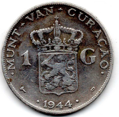 1 Gulden Curasao Antilla  Moneda Plata Coleccion Co6 16$