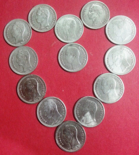 13 Monedas,025 Ctms. Plata. Años  Y  Para Arras