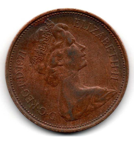 2 New Pence Gran Bretaña  Elizabeth Ii Moneda Coda2 25$