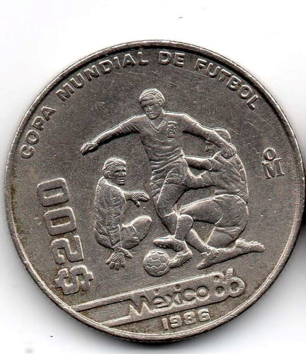 200 Pesos Mexico  Mundial Futbol Moneda Coda6 7$