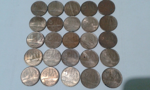 25 Monedas Antiguas De Colombia De 5 Pesos Diferentes A#os
