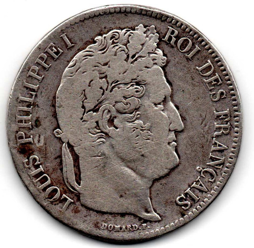 5 Francos  Francia Louis Philippe I Moneda Plata Coda5