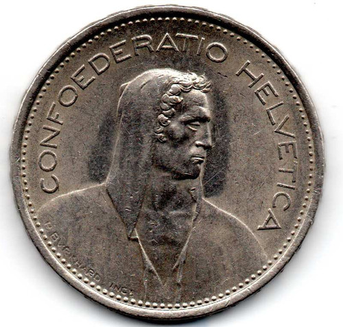 5 Francos Suiza  Moneda Lustre Coleccion Coda2