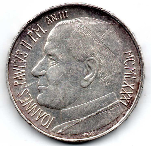 500 Lira Vaticano Juan Pablo Ii Moneda Plata Coleccio C4 25$