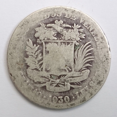 Agradable Moneda De Plata 2 Bolivares Del Año .