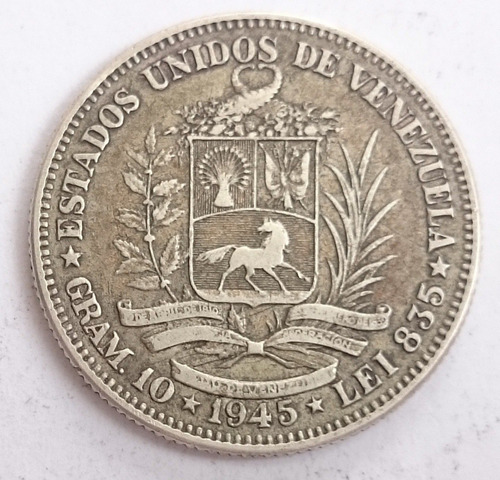 Buena Moneda De Plata 2 Bolivares Del Año 