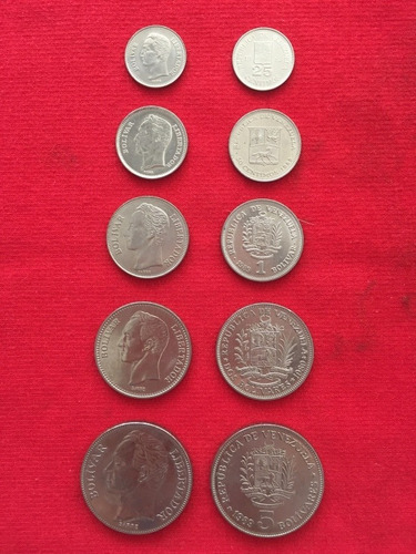 Colección Completa De Monedas Venezolanas Año 