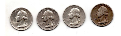 Cuarto Dolar 25c Eeuu Antiguo Moneda Plata Coleccion Cd6 10$