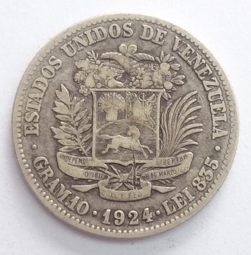 Dificil Moneda De 2 Bolivares Del Año .