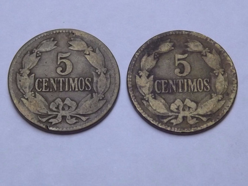 Dos Monedas De Venezuela. 5 Centimos. 1/20 Bolívar. Año