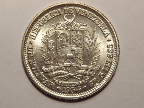 Excelente Moneda De Plata. Un 1 (bs) Bolívar. Año 