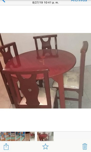 Juego De Comedor En Madera 4 Sillas