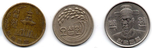 Korea Del Sur Monedas Won Varias Coleccion Coda5 7$