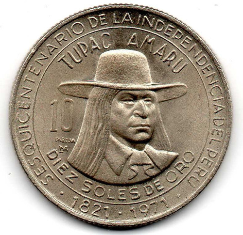Moneda 10 Soles Peru  Tupac Amaru Conmemorativa Co10 5$