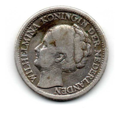 Moneda 1/4 Gulden Antilla Curacao  Plata Coleccion C1 8$