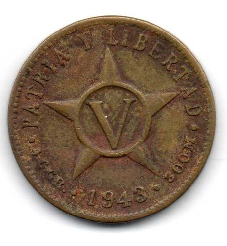 Moneda 5 Centavos Cuba  Coleccion Coda1