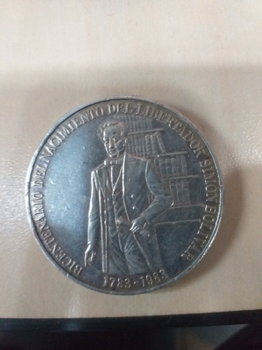 Moneda Aniversario Del Libertador Plata 100%