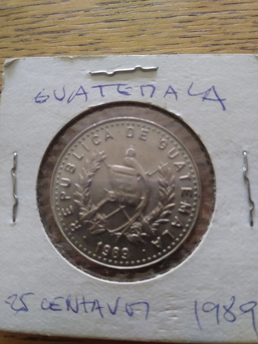 Moneda Antigua Guatemala 25 Centavos 