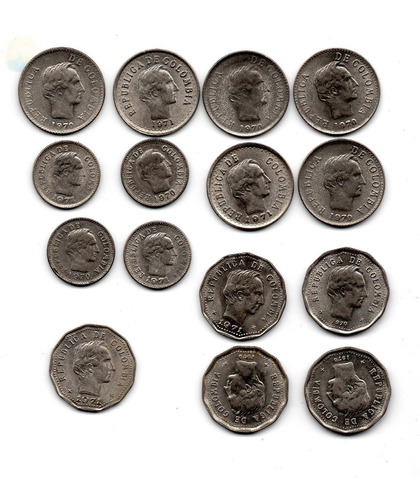 Moneda Colombia Pesos Varias Coleccion Antiguas 12$ Codbox