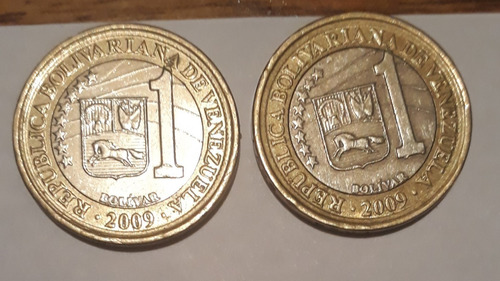 Moneda De 1 Bolivar  Con Error El 1 Y Patas Traceras Y C