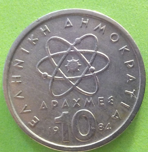 Moneda De Grecia 10 Dracmas Año .