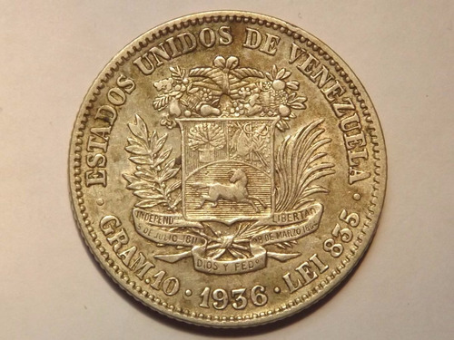 Moneda De Plata. 2 Bolívares. Año 