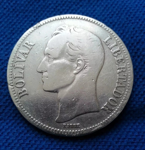 Moneda De Plata De 5 Bs Del 