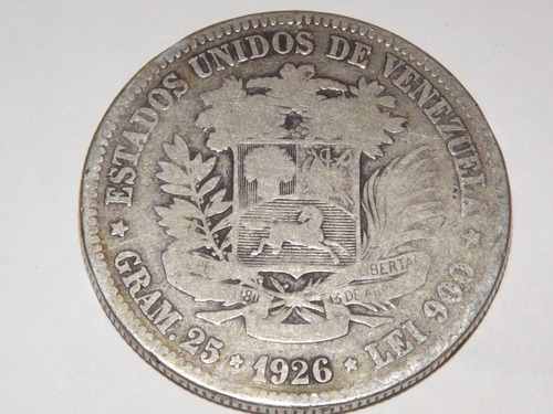 Moneda De Plata. Fuerte 5 Bs Bolívares. Año 