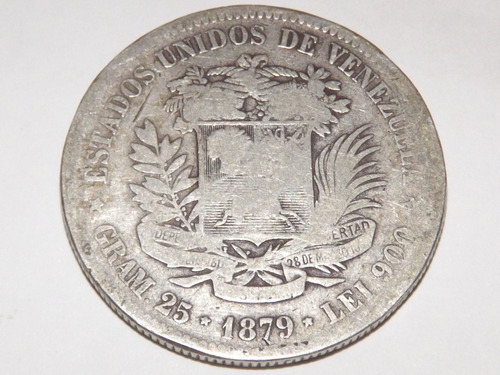 Moneda De Plata. Fuerte 5 Bs Bolívares. Año 