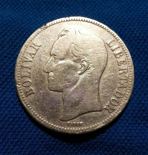 Moneda De Plata Lei 900 Gram.25 (fuerte 5 Bolivares)