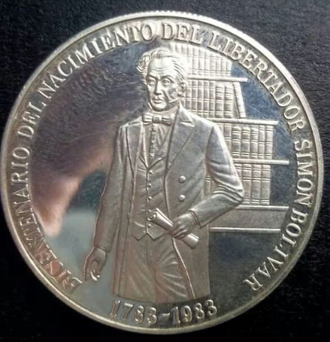 Moneda De Plata Ley 900 Del Libertador Simon Bolivar