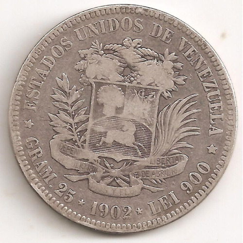 Moneda Fuerte De Plata Año .peso 25 Gramo